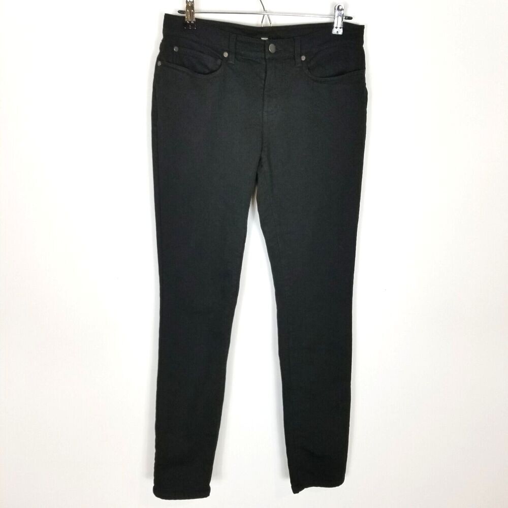 Eileen Fisher Women Organic Cotton‎ 5 Pockets Pants Sz 6 Black Ankle Stretch